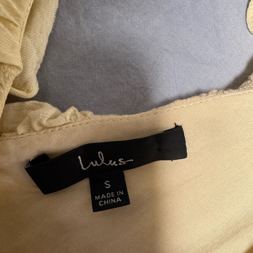Lulu's Pale Yellow Ruffled V‑Neck Sundress - Picture 2 of 2